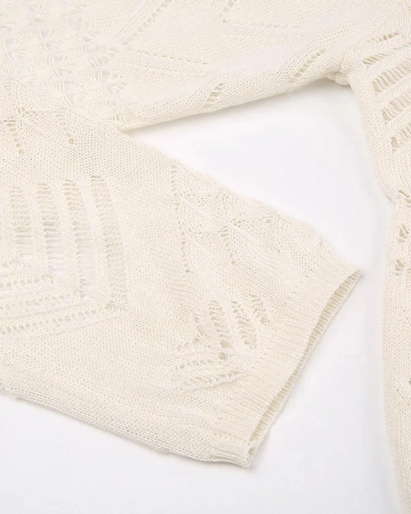 Messier Lace Cropped Hoodie Knit Top
