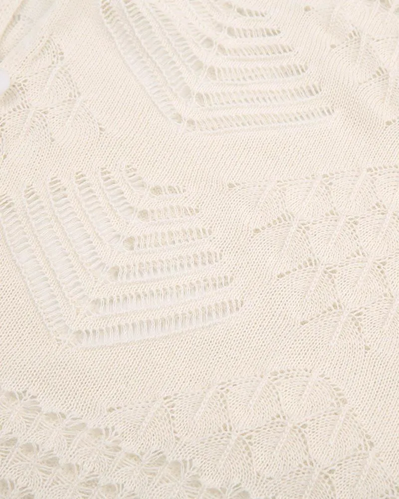 Messier Lace Cropped Hoodie Knit Top