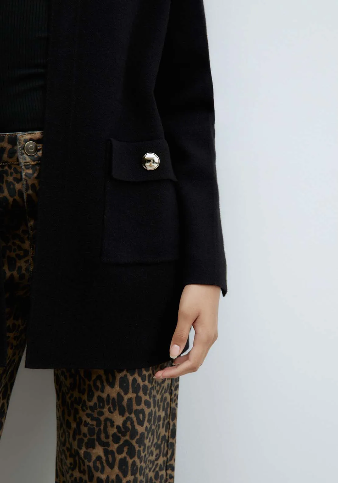 Patch pockets jacket - Black