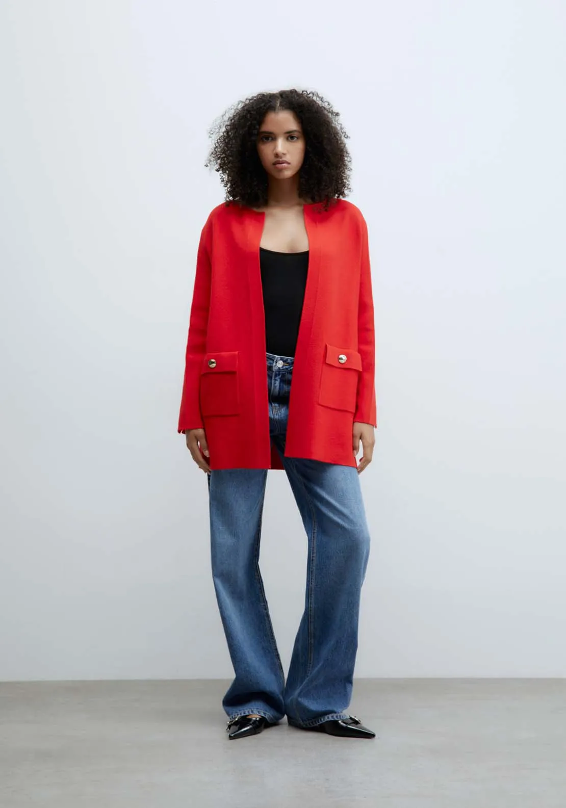 Patch pockets jacket - Red