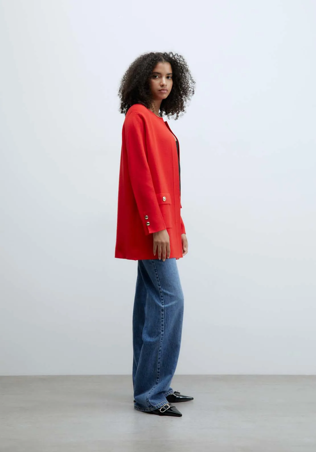 Patch pockets jacket - Red