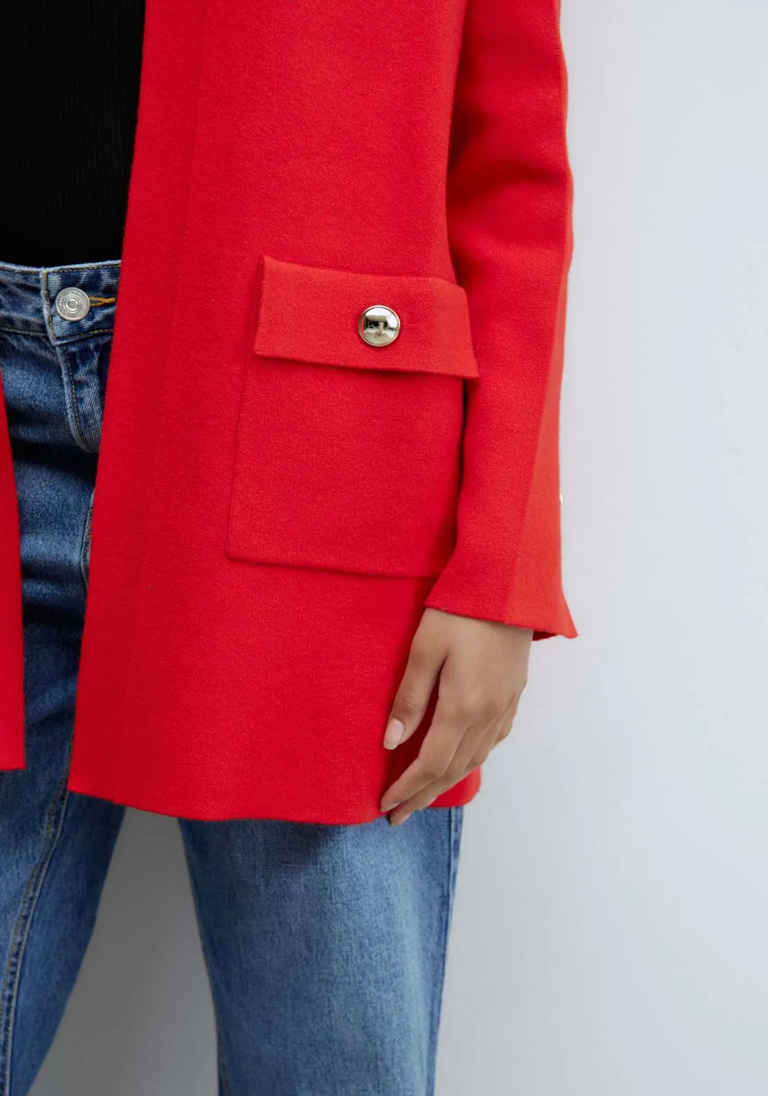 Patch pockets jacket - Red