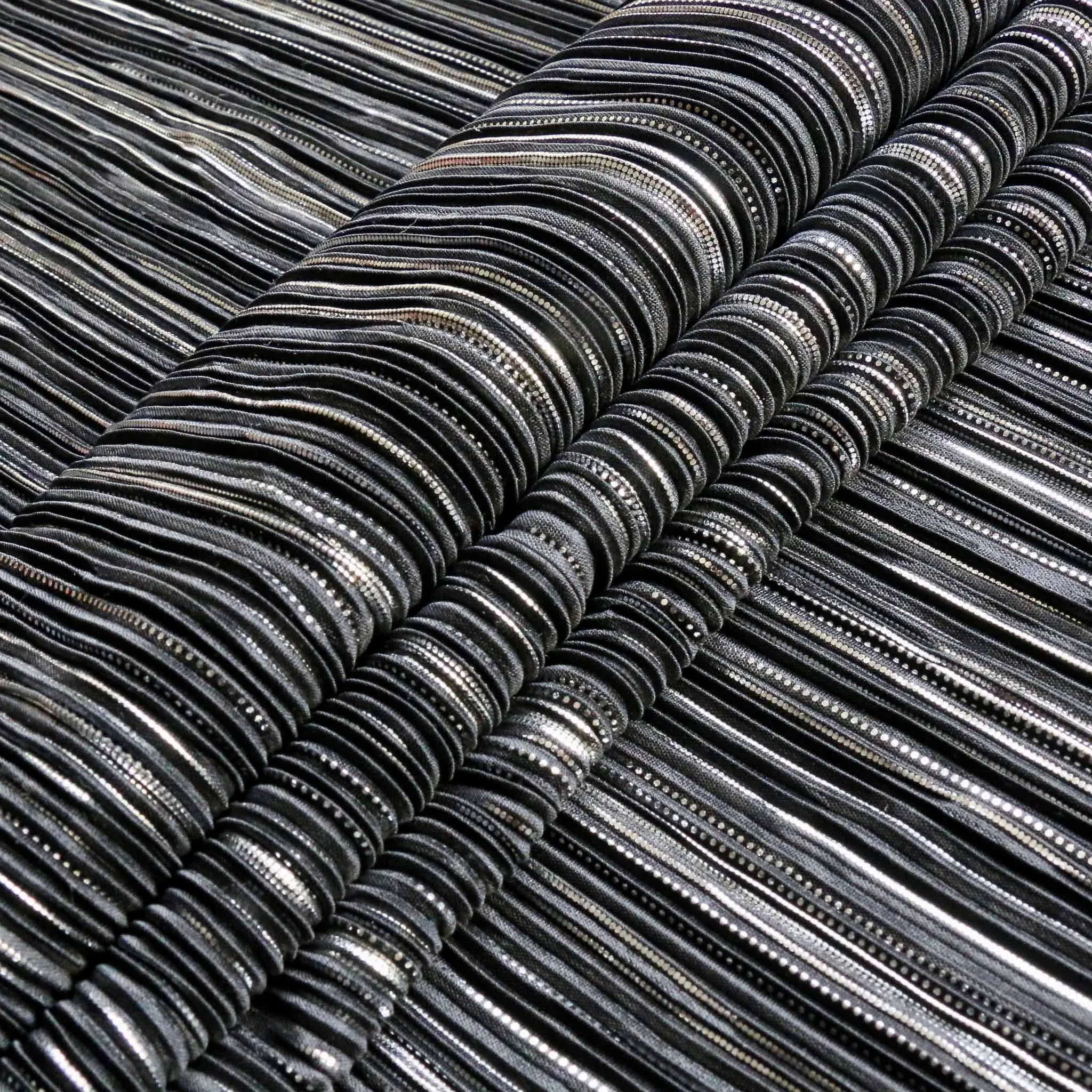 Plisse Fabric - Black