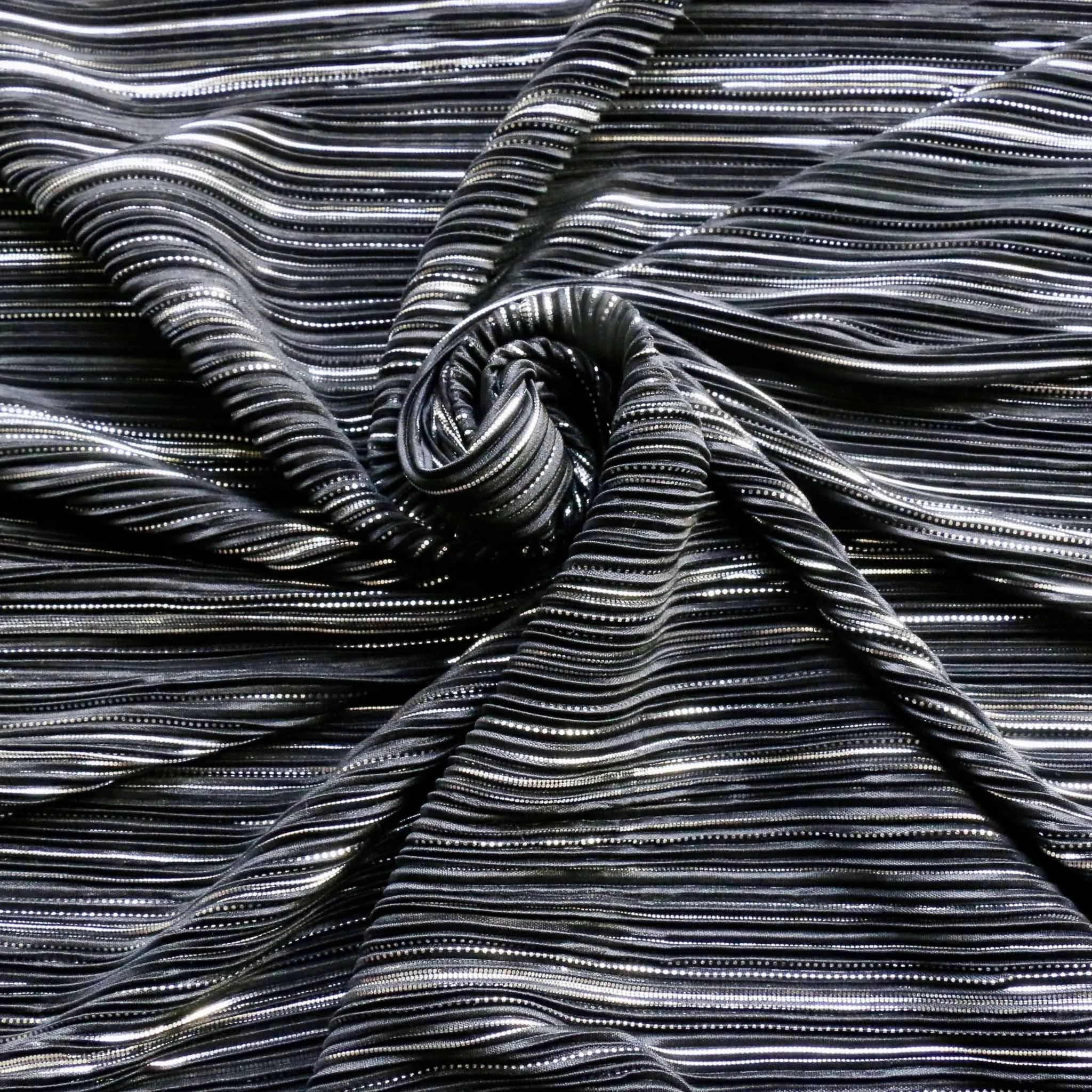 Plisse Fabric - Black