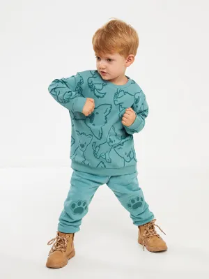 Printed Baby Boy Tracksuit Bottom With Elastic Waist