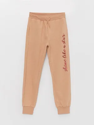 Printed Girls Jogger Sweatpants With Elastic Waist