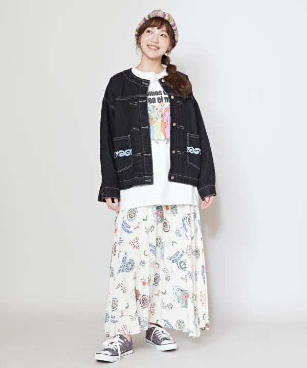 Skull Embroidery Denim Jacket