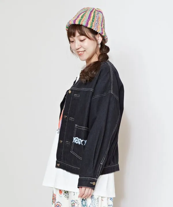 Skull Embroidery Denim Jacket