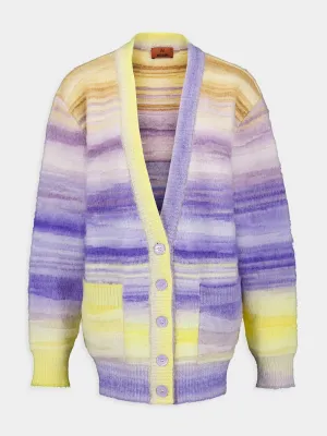 Striped V-Neck Oversized Cardigan