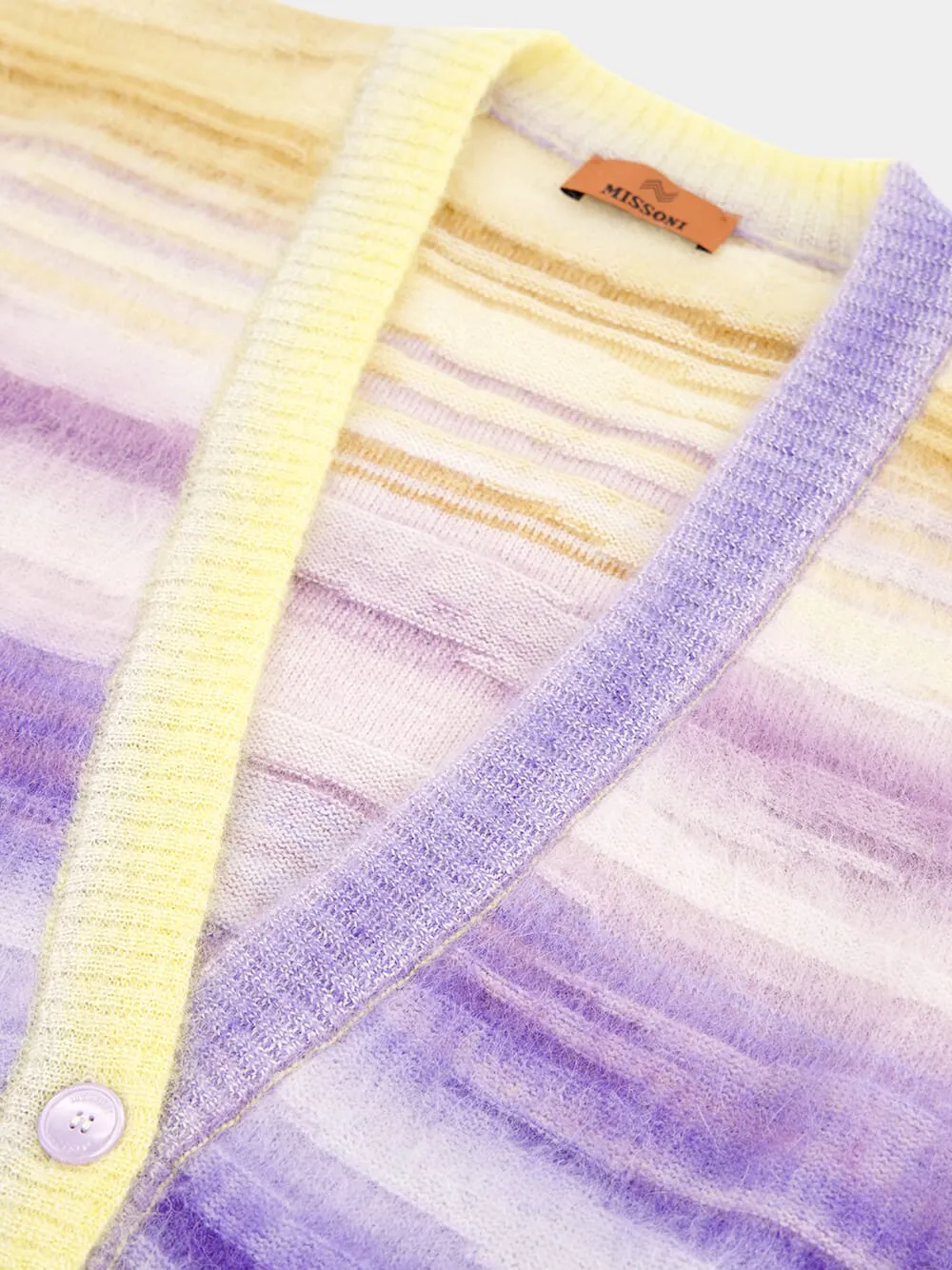 Striped V-Neck Oversized Cardigan