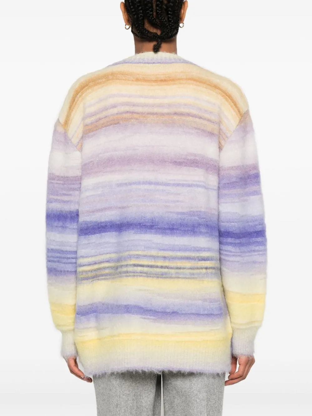 Striped V-Neck Oversized Cardigan