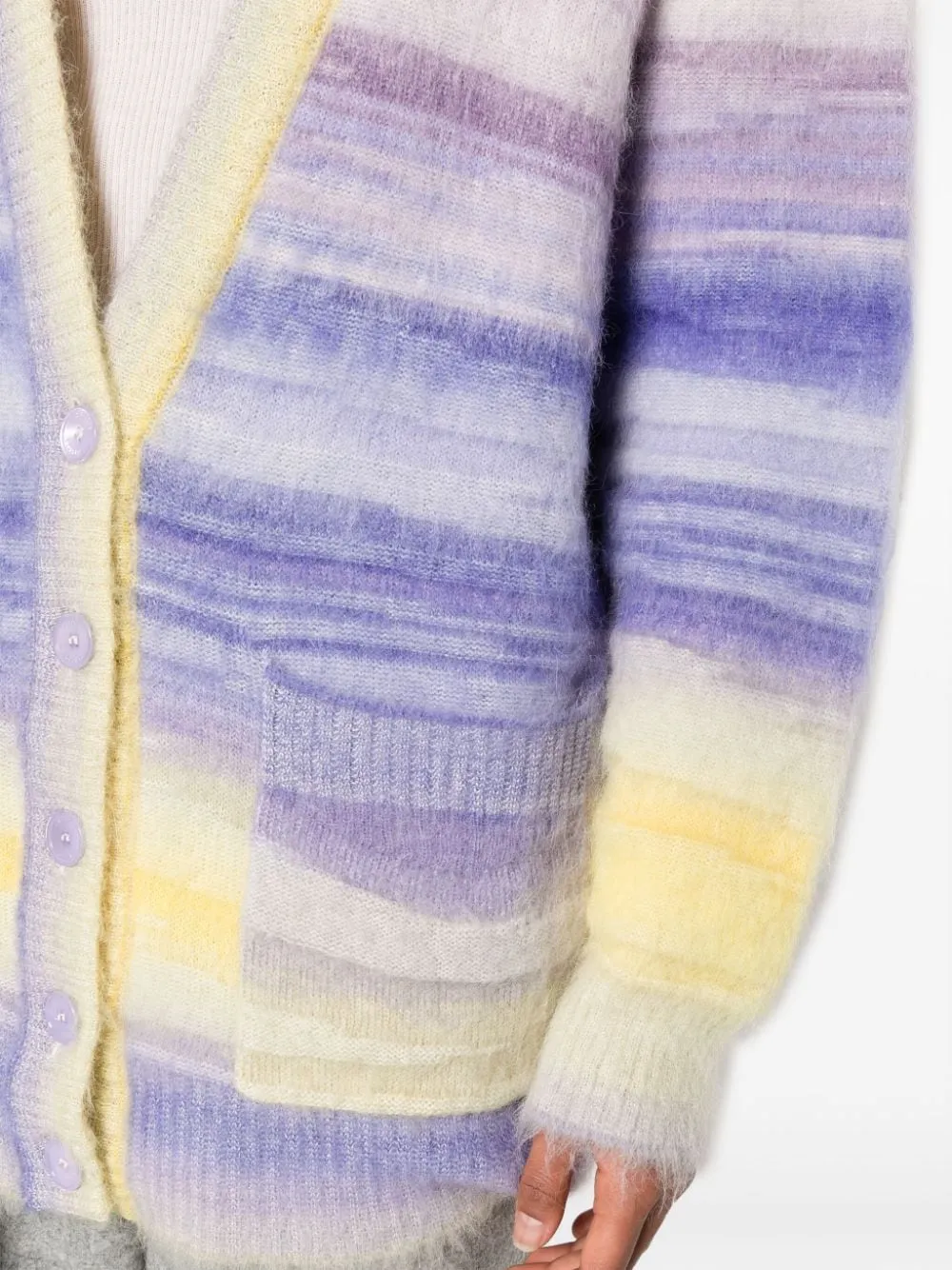 Striped V-Neck Oversized Cardigan