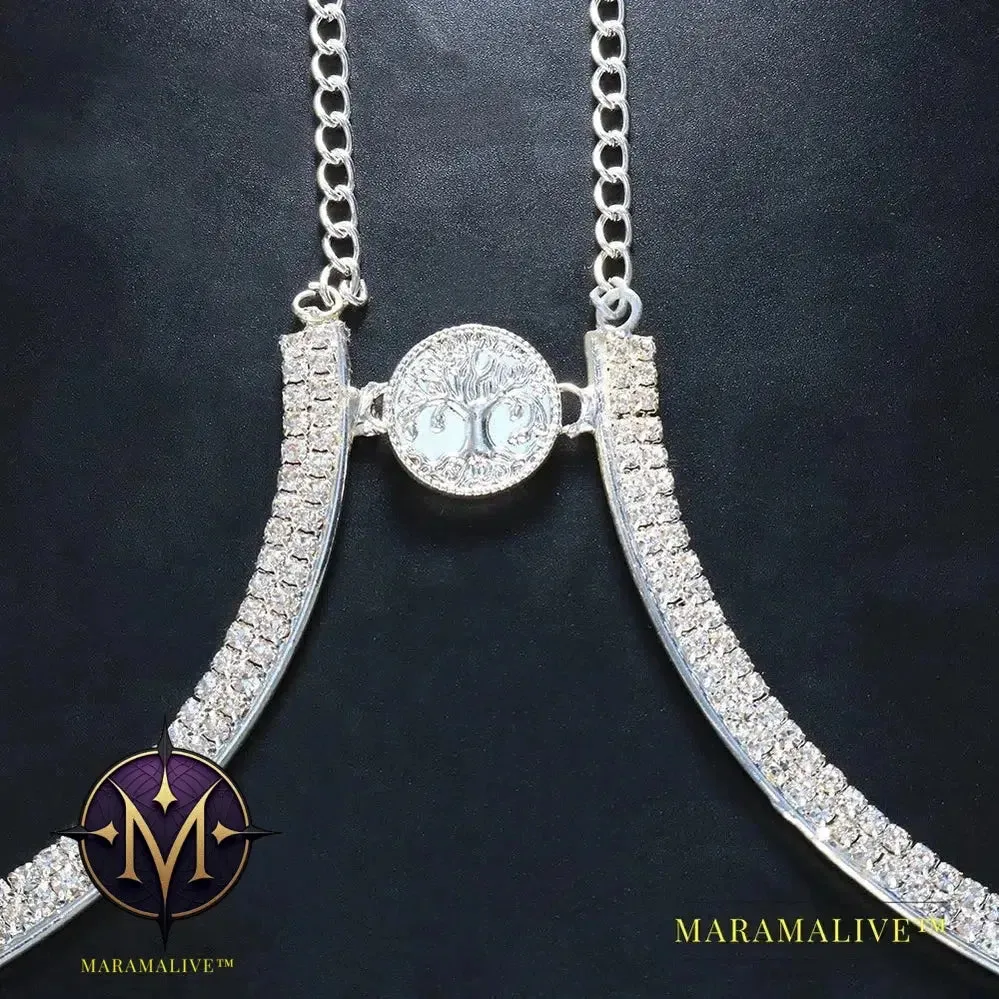 Trendy Coin Chest Bracket Bra Chain Necklace for Women Underwear Sexy Crystal Body Chain Jewelry Bikini Lingerie Gifts