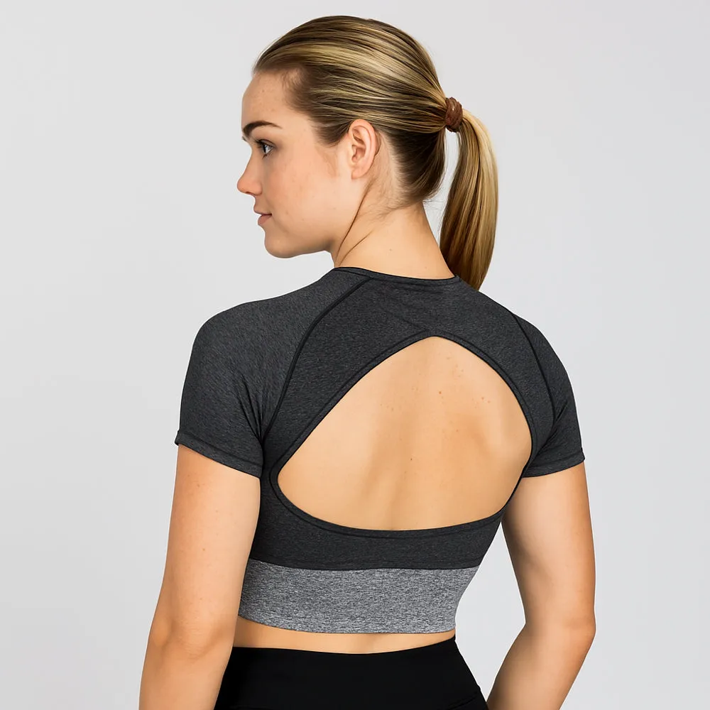 TWL - Women's Endure Seamless Crop - Black/Charcoal Marl