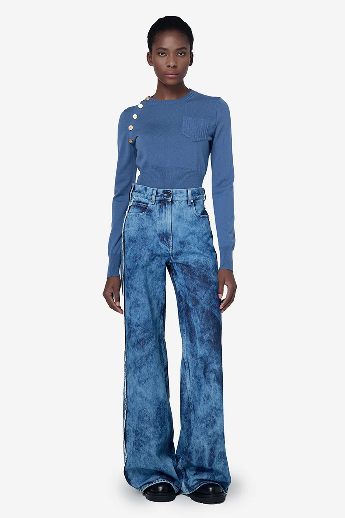 UNIQUE JACQUARD DENIM JEANS