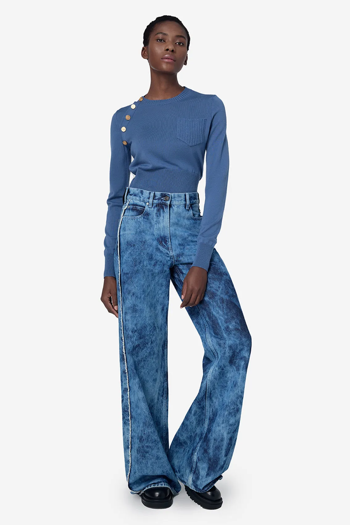 UNIQUE JACQUARD DENIM JEANS