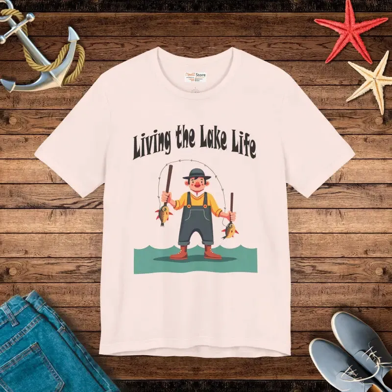 Unisex Jersey Short Tee with Lake Life Vibes