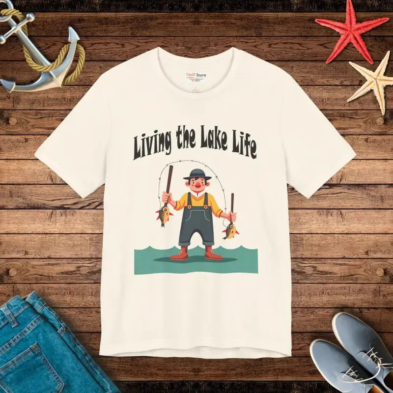 Unisex Jersey Short Tee with Lake Life Vibes