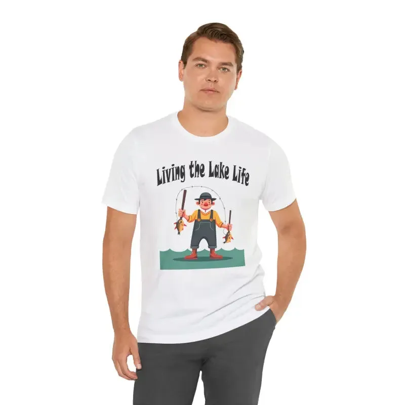 Unisex Jersey Short Tee with Lake Life Vibes