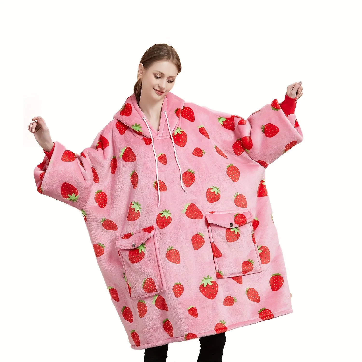 Wearable Blanket Hoodie for Adults Sherpa All Patterns Oversized Sweatshirt Blanket with Pockets Cute Birthday Gifts for Women Men