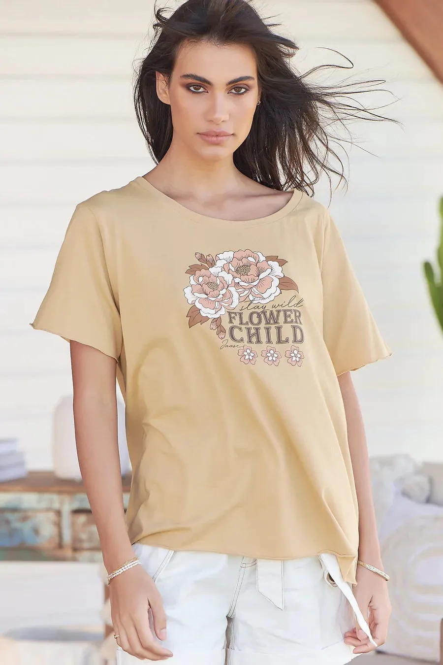 Wild Child T Shirt Latte