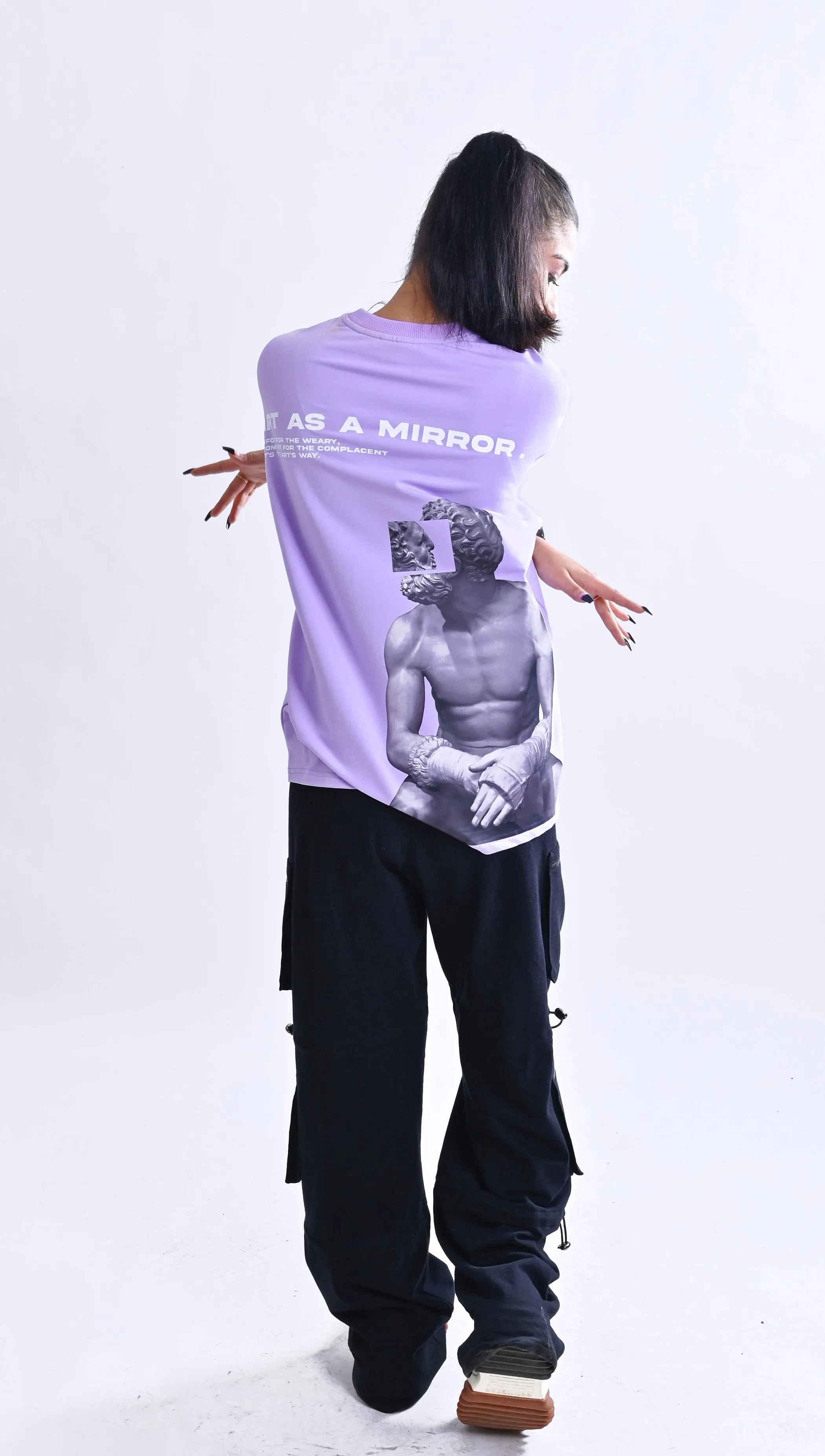 WOMEN'S ART AS A MIRROR OVER-SIZED T-SHIRT (LILAC)