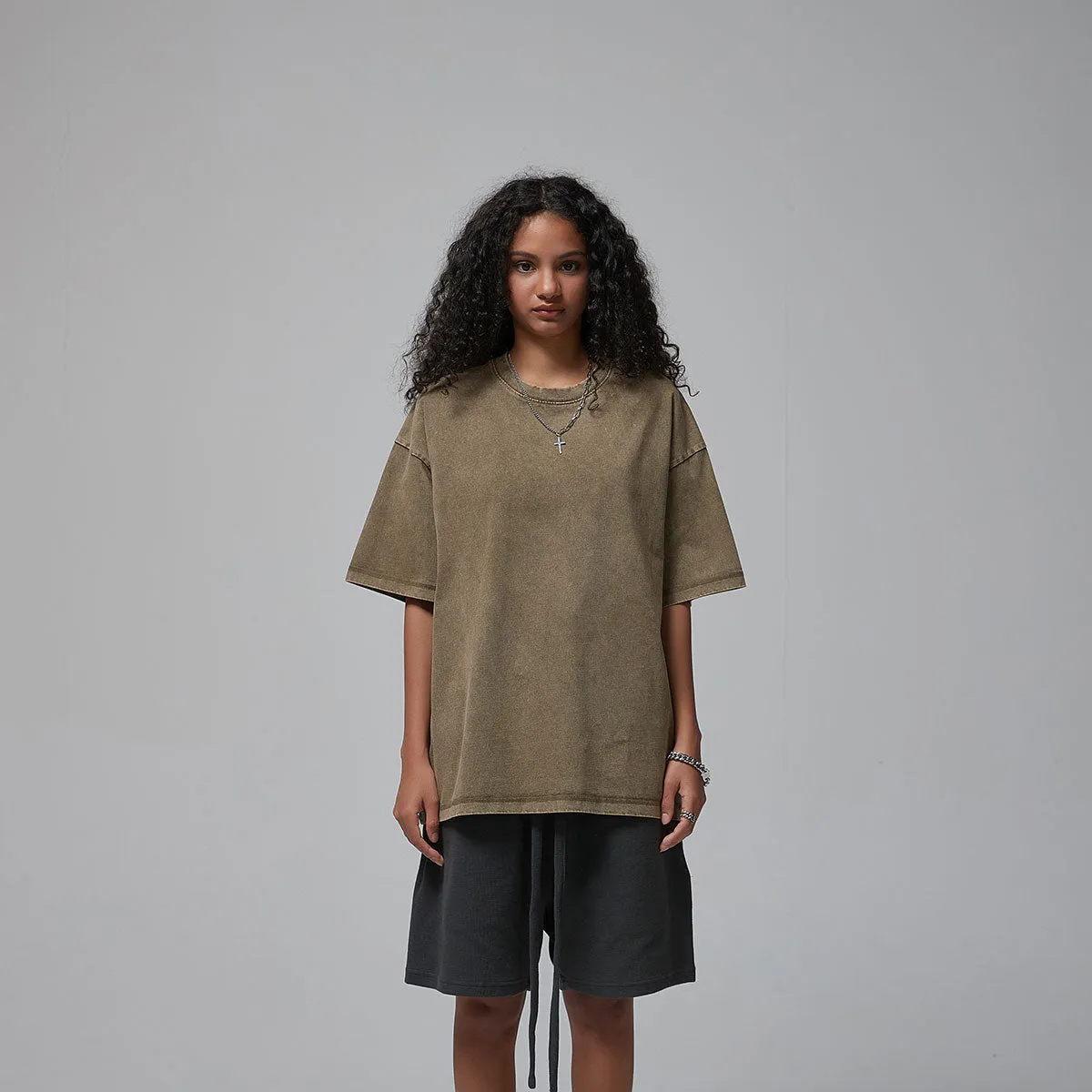 Women's Stone Wash Boxy T Shirt 275gsm