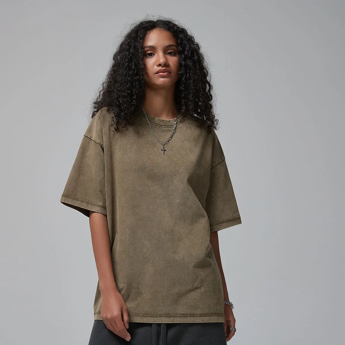 Women's Stone Wash Boxy T Shirt 275gsm