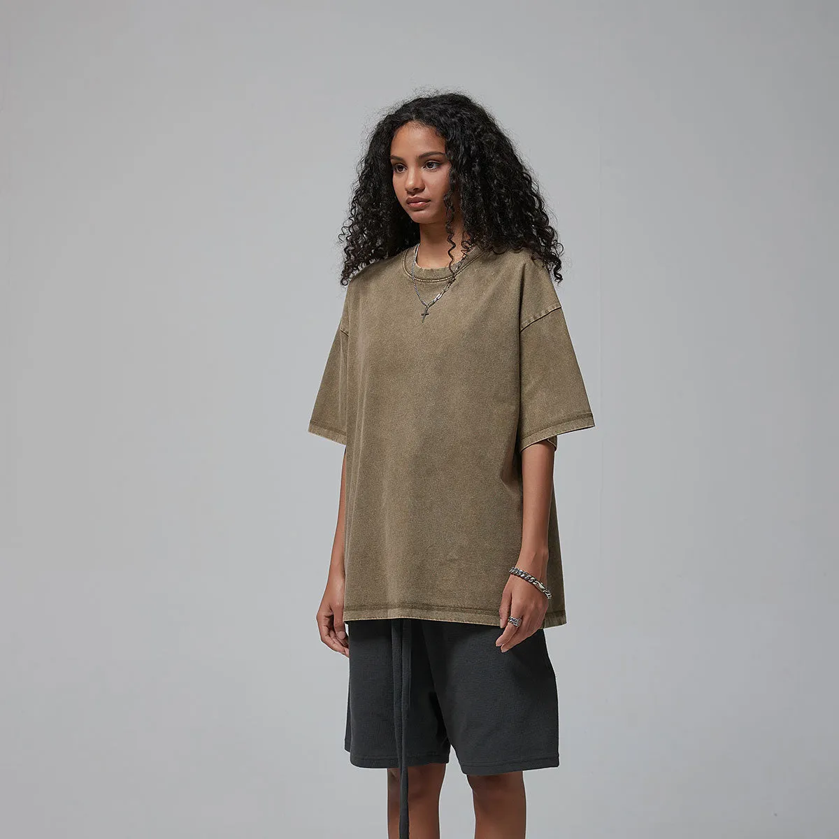 Women's Stone Wash Boxy T Shirt 275gsm