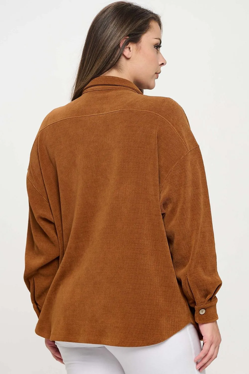 'YELETE' Women's Corduroy Shacket - Copper